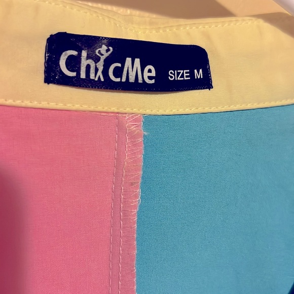 M ChicMe Summer Women Button Down Shirt Tops Short Sleeve Casual Pocket Tunic - Picture 8 of 17